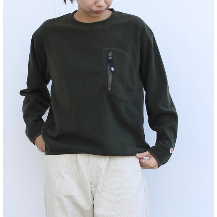 DANTON Polartec Round Neck Sweatshirt with Zipper and Embroidery in on the left chest