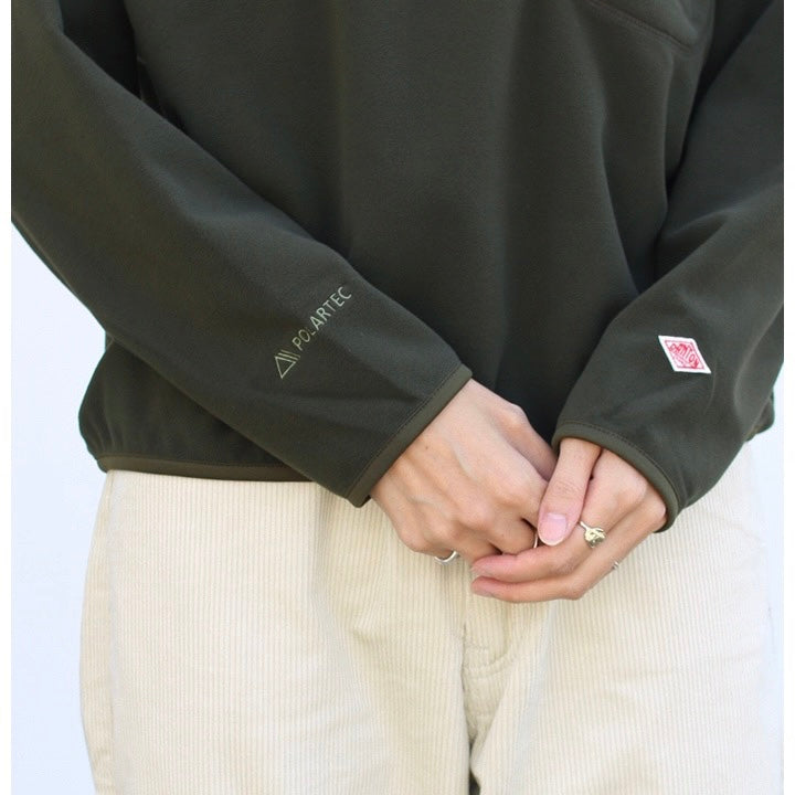 DANTON Polartec Round Neck Sweatshirt with Zipper and Embroidery in on the left chest