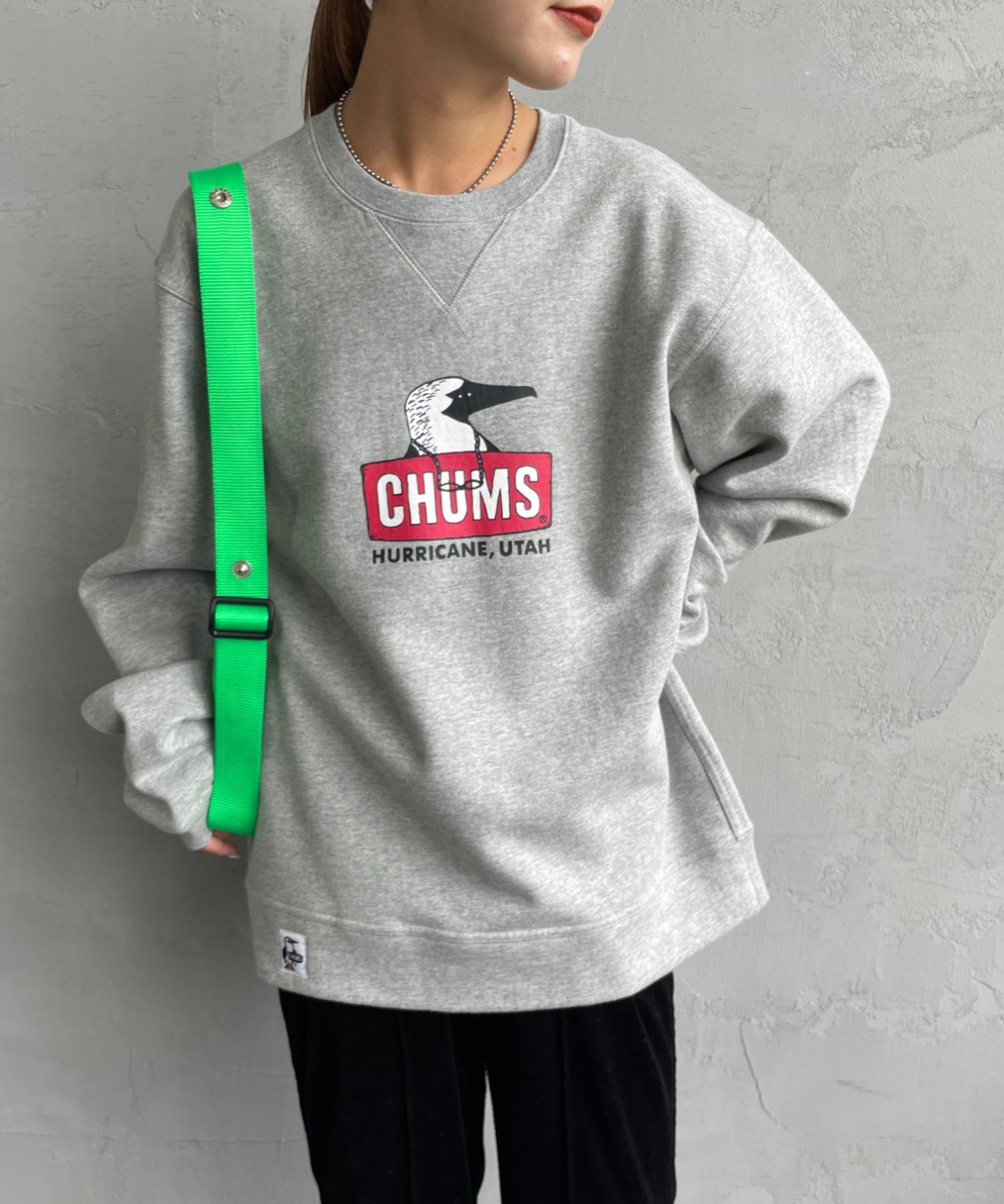 Chums Sweatshirt with Nostalgic Albatross Face Logo and Printed Pattern