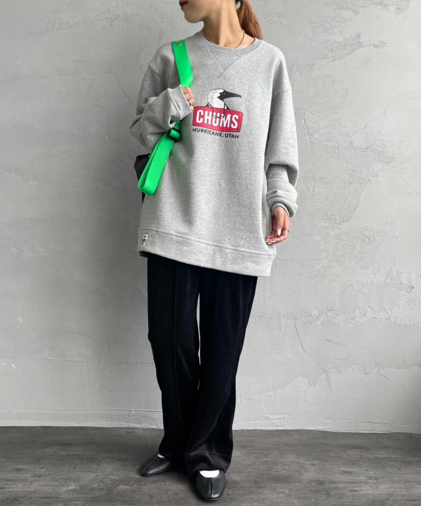 Chums Sweatshirt with Nostalgic Albatross Face Logo and Printed Pattern