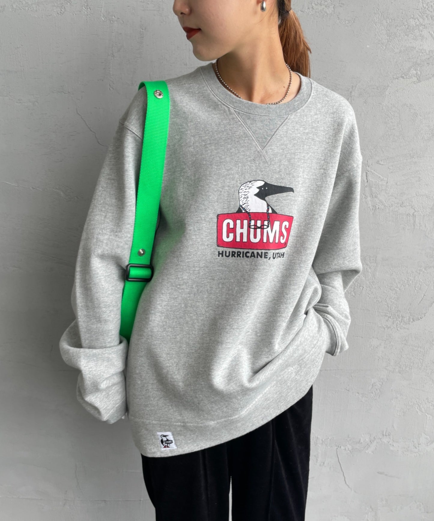 Chums Sweatshirt with Nostalgic Albatross Face Logo and Printed Pattern