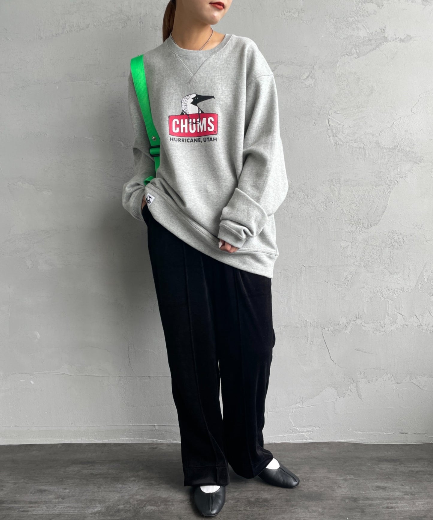 Chums Sweatshirt with Nostalgic Albatross Face Logo and Printed Pattern