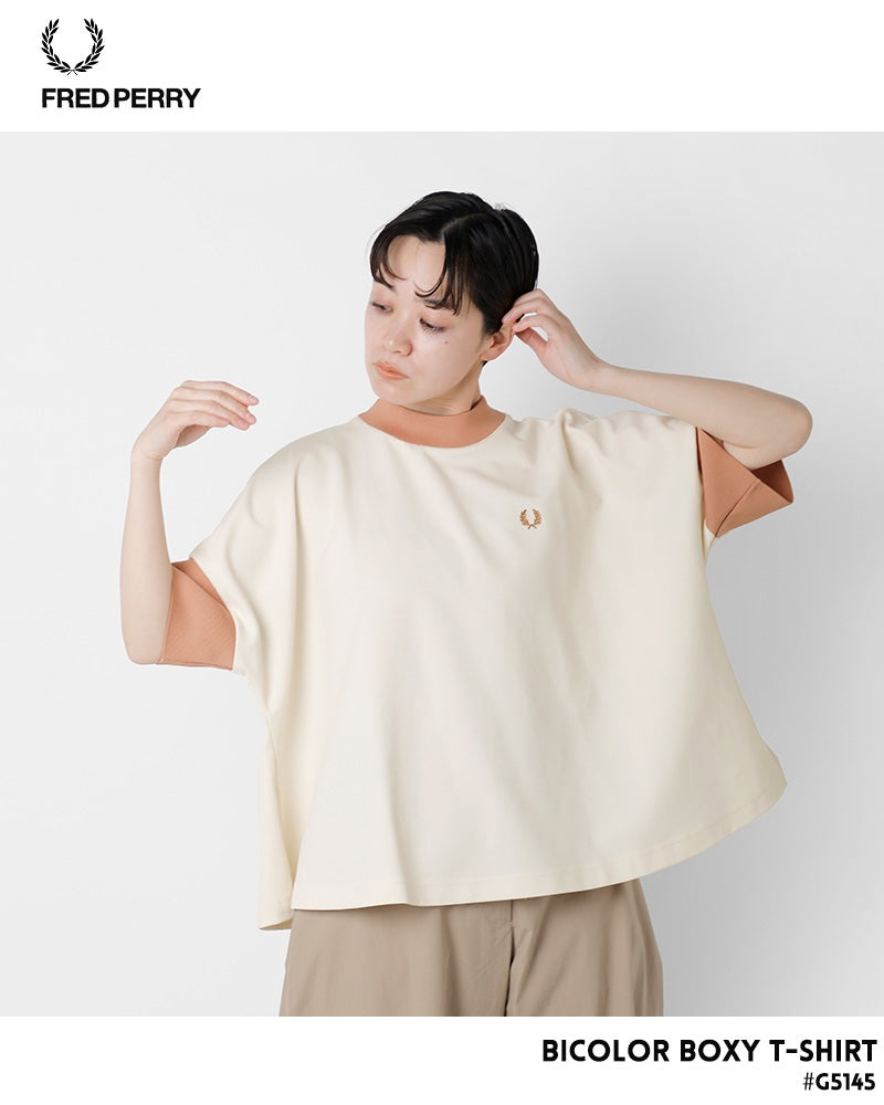 Fred Perry Color Block Round Neck Shirt with Slub Fabric