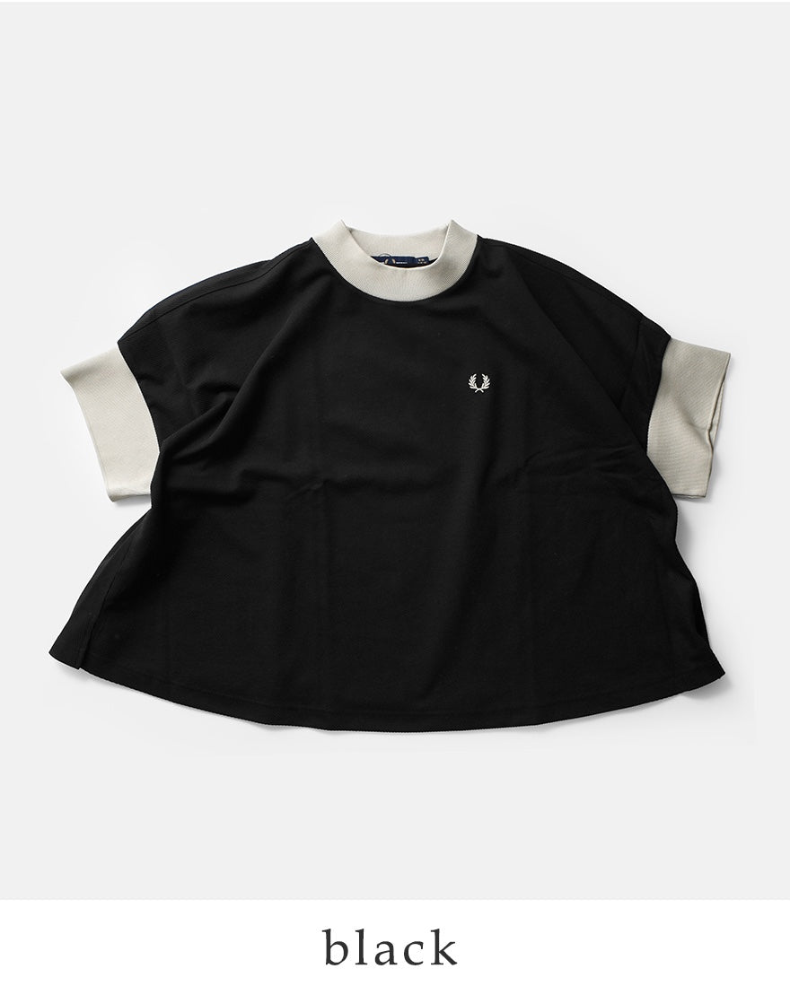 Fred Perry Color Block Round Neck Shirt with Slub Fabric