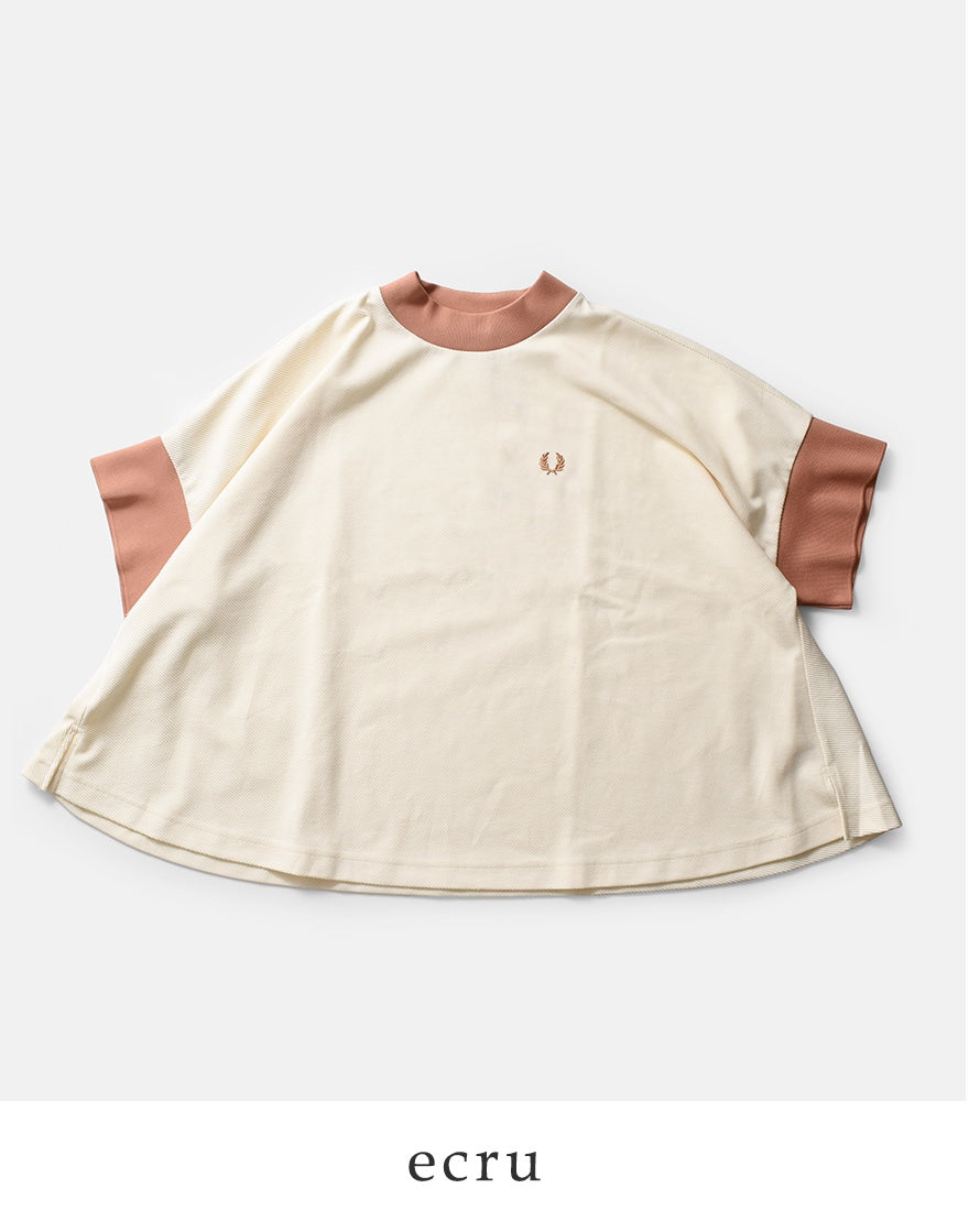 Fred Perry Color Block Round Neck Shirt with Slub Fabric