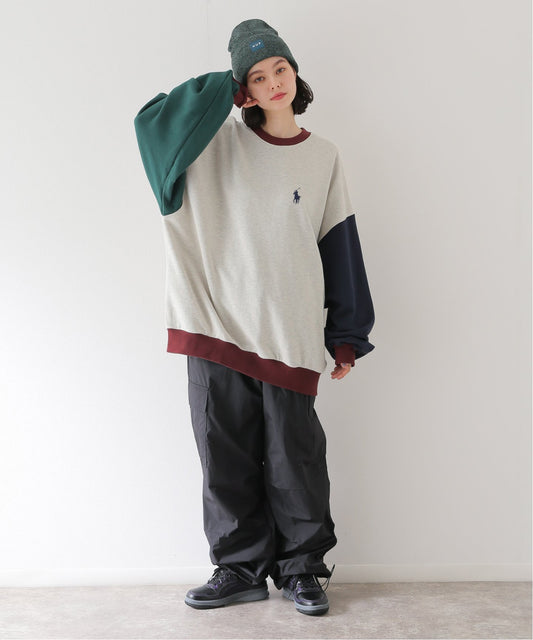 Japanese Ralph Lauren Color Block Sweatshirt with Embroidery Logo