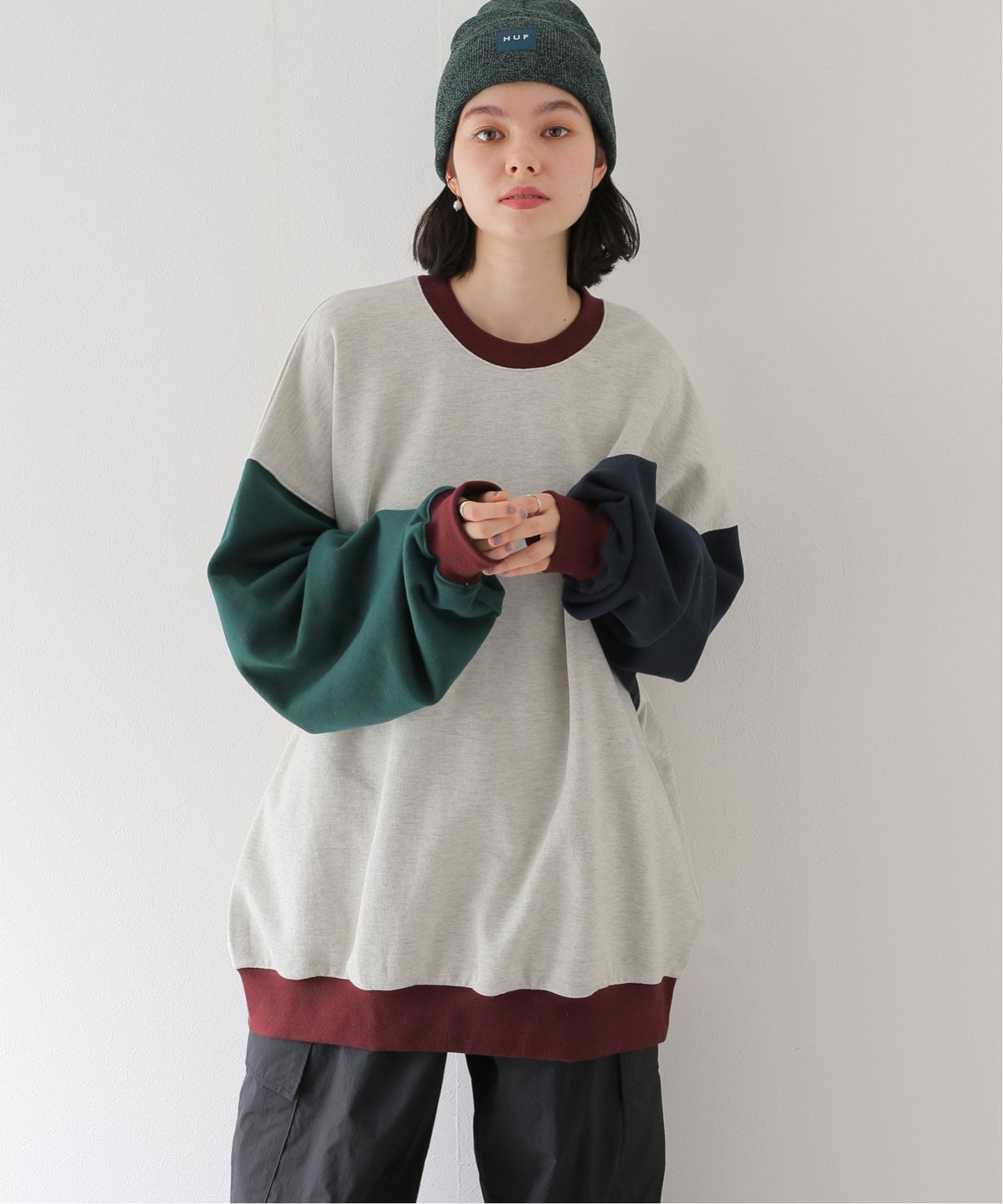 Japanese Ralph Lauren Color Block Sweatshirt with Embroidery Logo