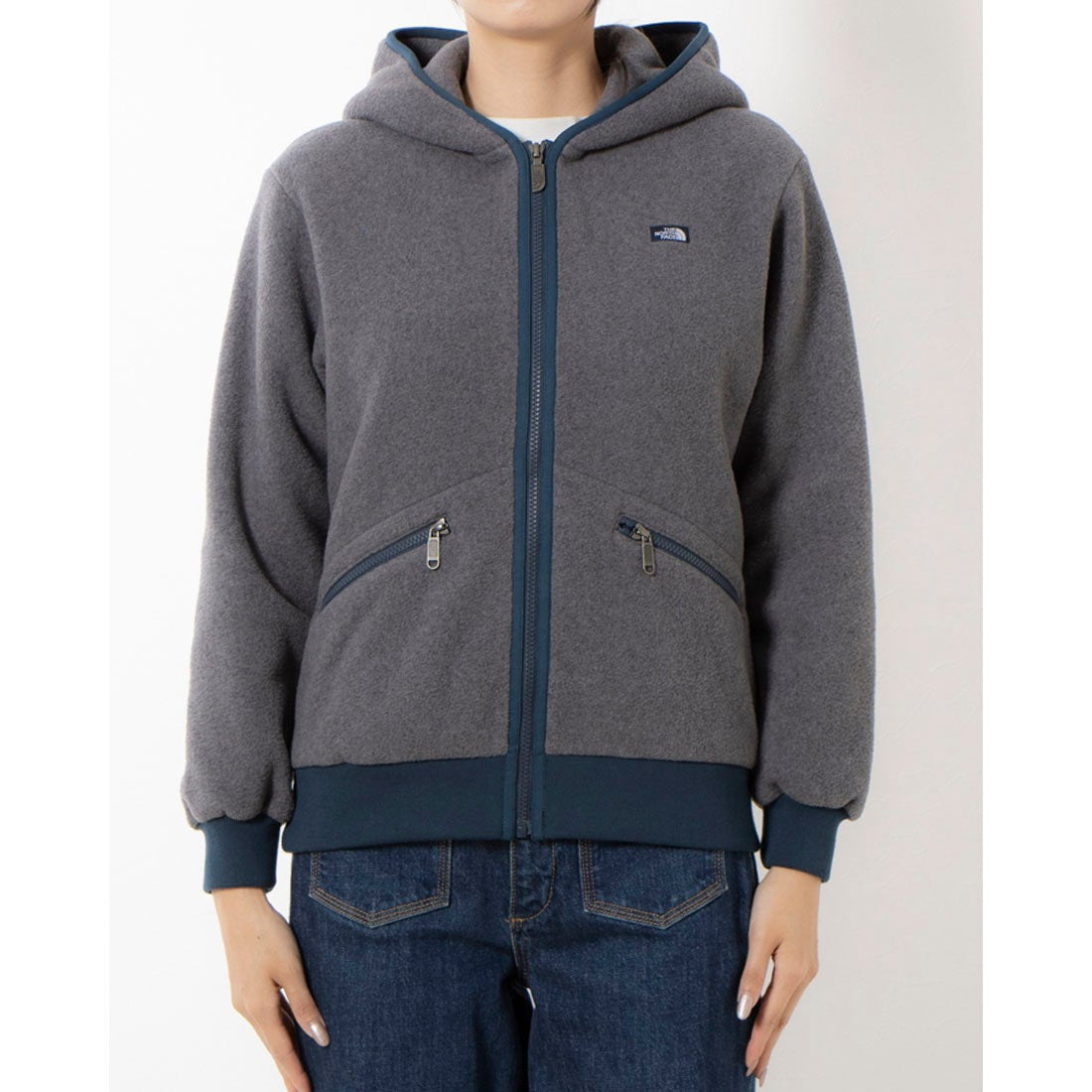 The North Face hoodie with letter logo zipper