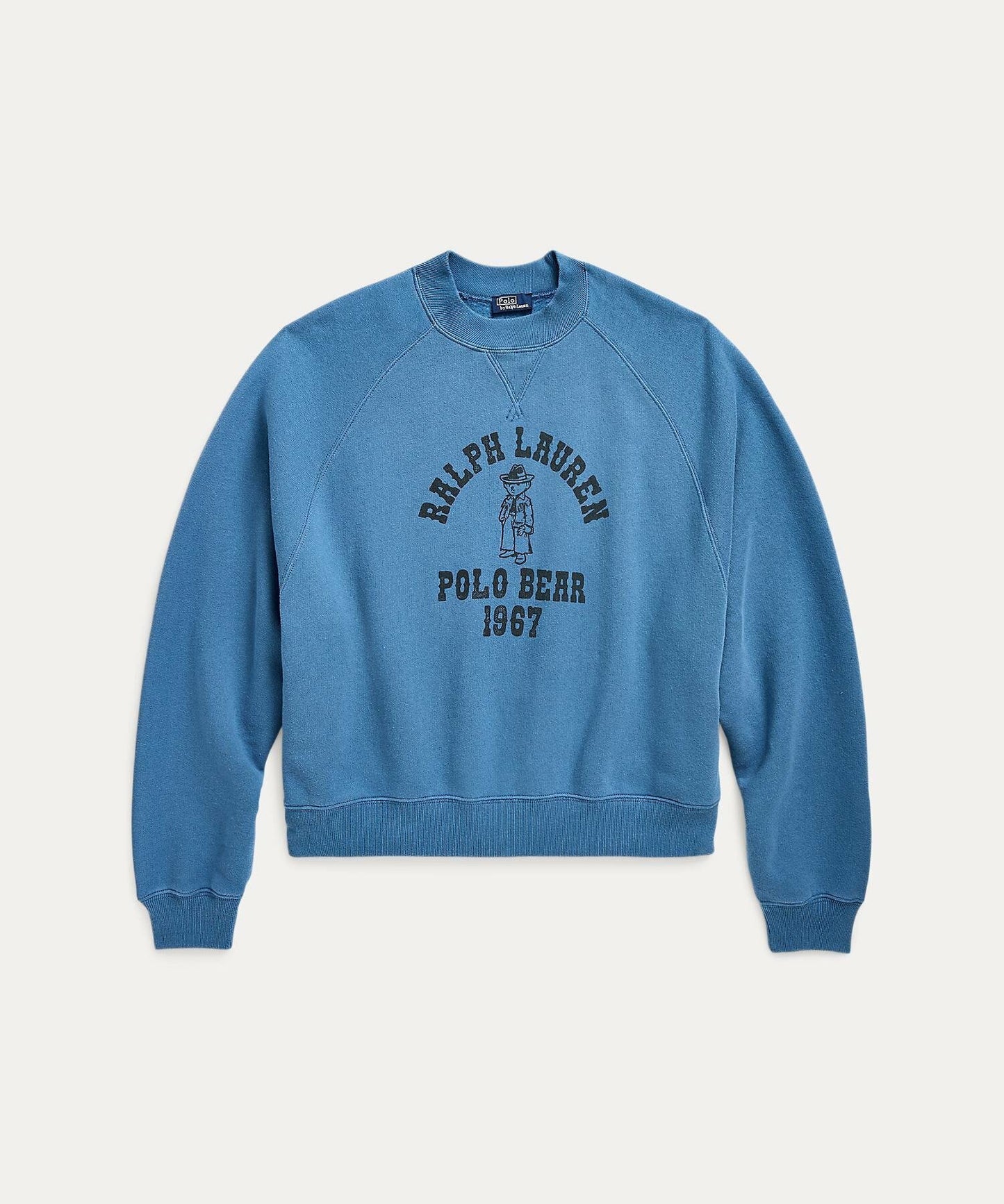 Vintage-Inspired Ralph Lauren Polo Bear Sweatshirt in Denim Blue