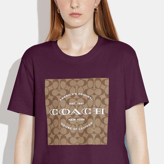 Coach Monogram Square Logo Short Sleeve Couple Tee