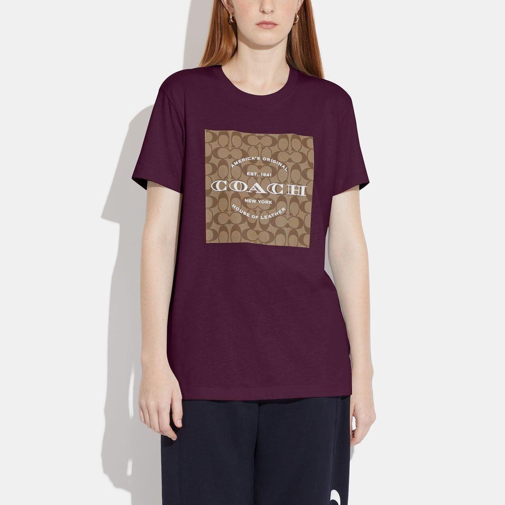 Coach Monogram Square Logo Short Sleeve Couple Tee