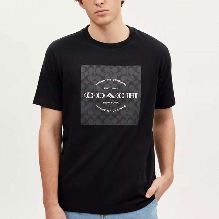 Coach Monogram Square Logo Short Sleeve Couple Tee