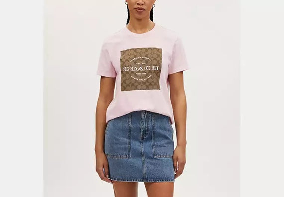 Coach Monogram Square Logo Short Sleeve Couple Tee