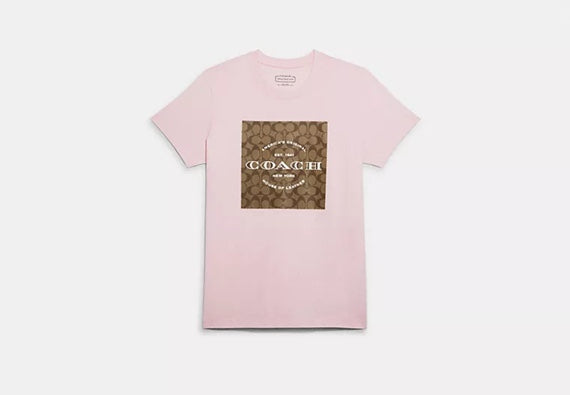 Coach Monogram Square Logo Short Sleeve Couple Tee