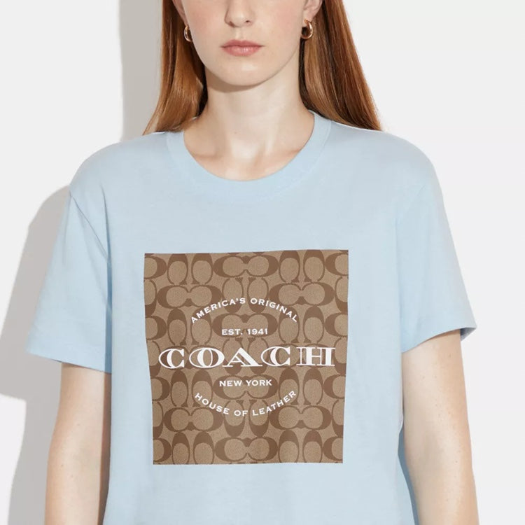 Coach Monogram Square Logo Short Sleeve Couple Tee