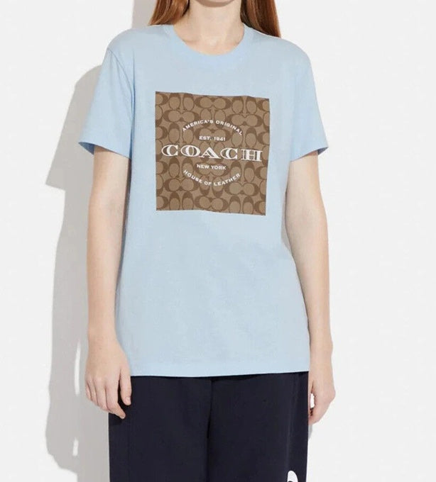 Coach Monogram Square Logo Short Sleeve Couple Tee