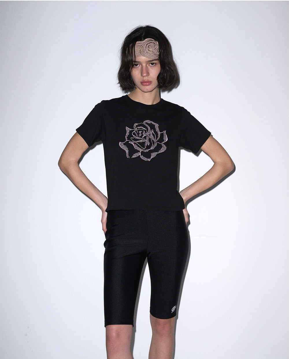 Mardi Mercredi Embroidered Floral Cropped Tee - Chic Spring Colors